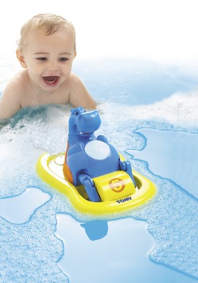 Zabawki kąpielowe lubią dzieci w każdym wieku. Pływający hipopotam śpiewak, TOMY      