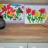 Piękne kwiatki malowane farbami przez moją czteroletnią królewnę, ozdabiają ścianę i &#39;ogrzewają&#39; nam nastroje gdy za oknem szaro :&#41;