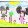Myszka Miki i Minnie w wykonaniu Malwinki lat 5,7