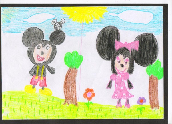Myszka Miki i Minnie w wykonaniu Malwinki lat 5,7 Malwinka uwielbia bajki Disneya, a Myszki Miki i Minnie to jedne z jej ulubionych bohaterów