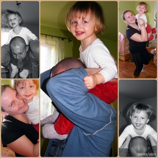 Zawsze jest wesoło podczas zabawy z rodzicami ;&#45;D Martynka,1 rok i 11 miesięcy