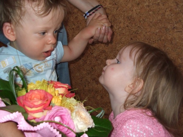 Na roczek dostałem pierwsze kwiaty od kobiety :&#41; Synku kochany &#45; zawsze będziesz dla nas małym chłopczykiem :&#41;