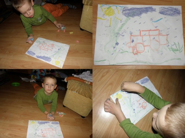 Zdjęcie zgłoszone na konkurs eBobas.pl Dawidek 4 latka\nDawidek namalował  samochód tatusia:&#41;\n tatuś jedzie do pracy:&#41;