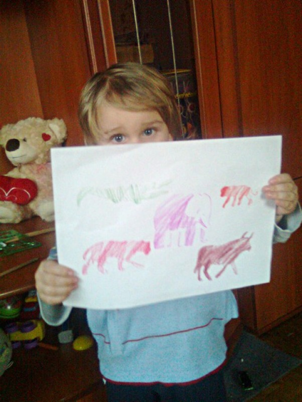 Zdjęcie zgłoszone na konkurs eBobas.pl rysunek 2letniego Adrianka\nuwielbiam odrysowywać zwierzątka z szablonu;&#41;