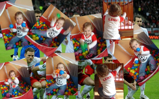 Lenka kibicuje na Euro 2012 :D Jak narazie roczna Lenka trenuje z piłeczkami jej rozmiaru, jednak kadra na Euro&#45;2032 stoi przed nią otworem :D