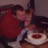 z tatusiem i tortem urodzinowym