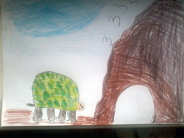 ŻÓŁW Wiktor 6 lat Choć żółwik nosi swój domek na grzbiecie,\nLubi się w jaskini schować &#45; czy to wiecie?
