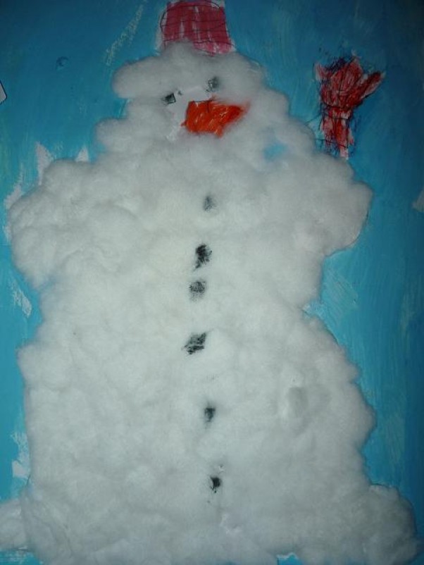 Agatka 6 lat:&#41; Zrobiłam dla siostrzyczki bałwanka z waty jak będzie śnieg to zrobię prawdziwego:&#41;