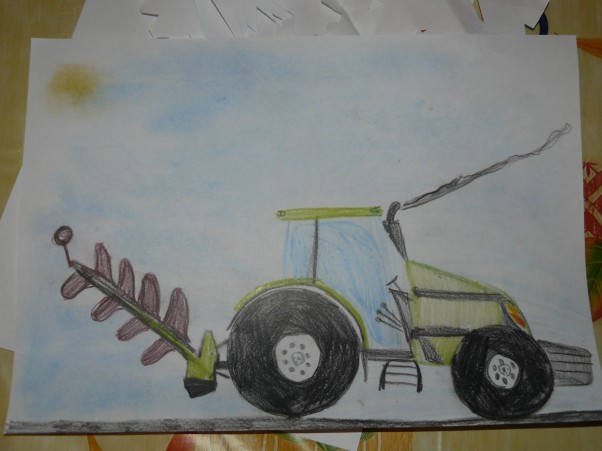 Zdjęcie zgłoszone na konkurs eBobas.pl Traktor z pługiem &#40;rysunek Marcina&#41; 
