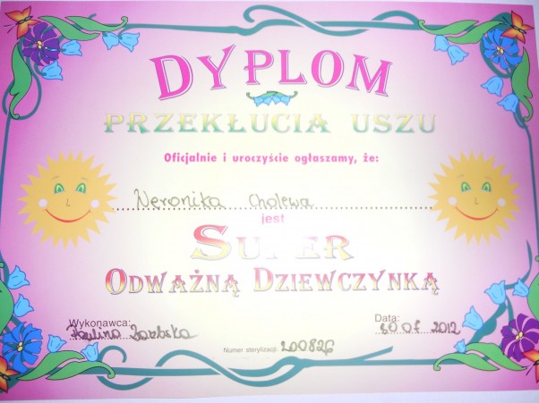 :&#41;&#41; Pierwszy dyplom Weroniki