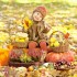 Przyszła jesień kolorowa i Zuzinka jest zadowolona :&#41; \nZbiera dynie i kasztany.\nZ kolorowych liści robi bukiecik dla mamy.
