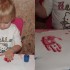 Własnoręczny odcisk dłoni :&#41; Córeczka ma zawsze sporo radości, kiedy sama maluje sobie rączki :&#41; a potem je odbija :D 