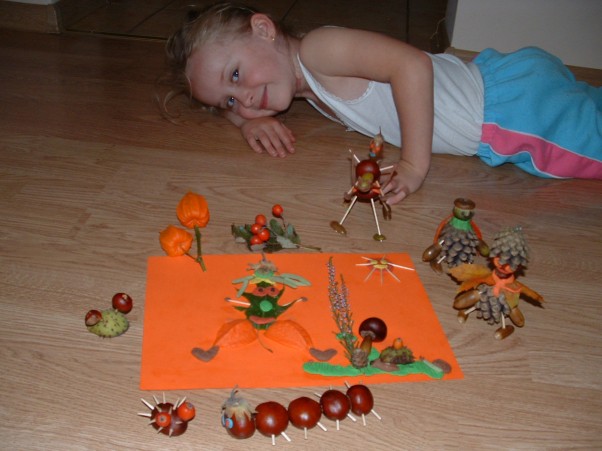 Zdjęcie zgłoszone na konkurs eBobas.pl Kasztaniaki. Pomysły mojej córki Julci, uwielbia robić różne prace plastyczne :&#41;.