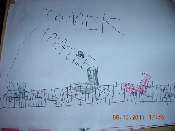 Tomek i przyjaciele. Pociągi z bajki Tomek i przyjaciele według Marcela. Marcel 5 lat.