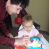 Zabawy garnuszkiem edukacyjnym! Garnuszek to jeden z prezentów , który Anitka otrzymała na swoje Pierwsze urodzinki!