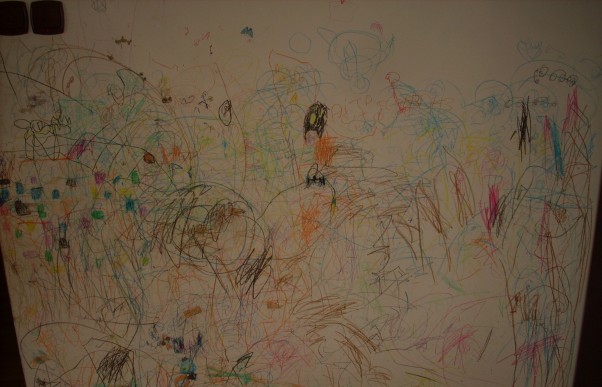 Karolinka, Adrianek i Aruś  Moje dzieci potrafią zrobić piękne graffiti na ścianie:&#41;