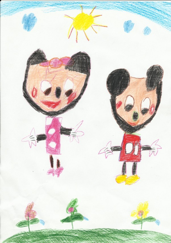 Zdjęcie zgłoszone na konkurs eBobas.pl Emilka 6 lat, ostatnimi czasy uwielbia rysować postacie z bajek a szczególnie ukochaną Myszkę Minnie :&#41;