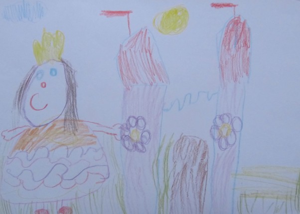 Natalia lat 5 &quot;Królewna&quot; Rysunek przedstawia królewnę oraz jej piękny kolorowy zamek :&#41;