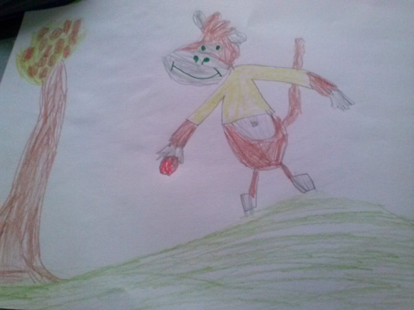 Chicky Monkey &#45;Julia Maja Greczuk, lat 6  Małpka Chicky, która jest przyjacielem dzieci na języku angielskim. Była inspiracją do tego rysunku, który powstał nawet nie wiem kiedy, bo wówczas zajęłam się pracą:&#41; 