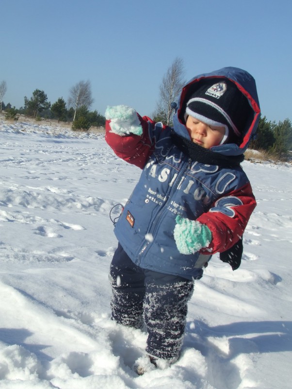 Igraszki Arturka na śniegu Arturek uwielbia zabawy na śniegu, a szczególnie berka połączonego z bitwą na śnieżki.