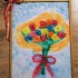 Zuzia lat 6,5 namalowała bukiet kwiatów, ale nie malowała pędzlem tylko palcami, paluszek po paluszku 