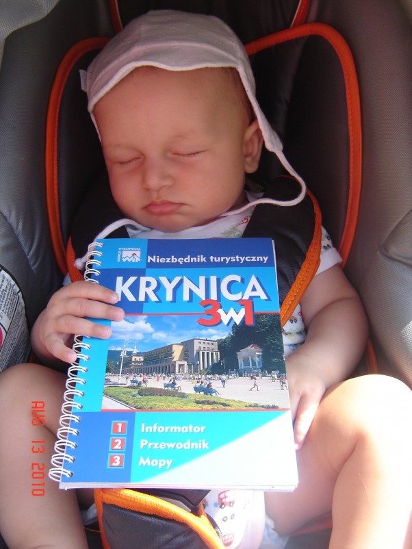 Praca przewodnika bywa bardzo męcząca :&#41; Odpoczynek podczas wycieczki do Krynicy.