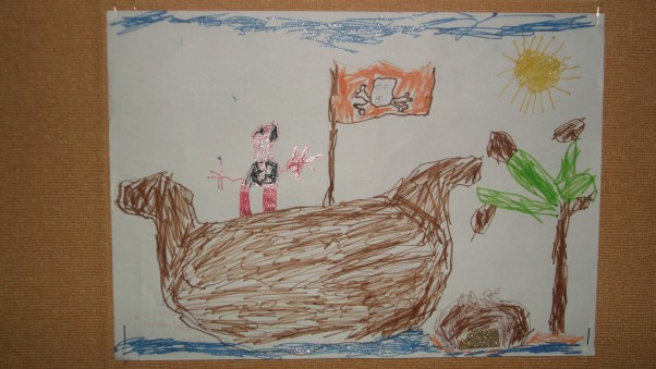 Fabianek&#45;6 lat Bracie piracie...skarb na horyzoncie!!! \nZłoty długopis żelowy zainspirował synka do narysowania skarbu,\na następnie całej reszty :&#41;\n\n