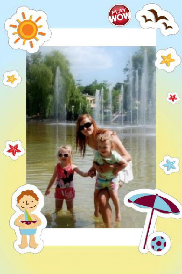 Zdjęcie zgłoszone na konkurs eBobas.pl kiedy w upał chcesz ochłody to szybciutko wskocz do Wody :&#41; \nBrzuchata mamusia i jej dwie córy :&#41;