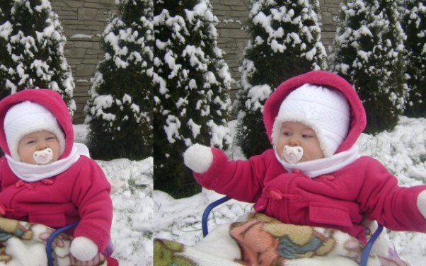 Zdjęcie zgłoszone na konkurs eBobas.pl moja pierwsza zabawa na śniegu :&#41;