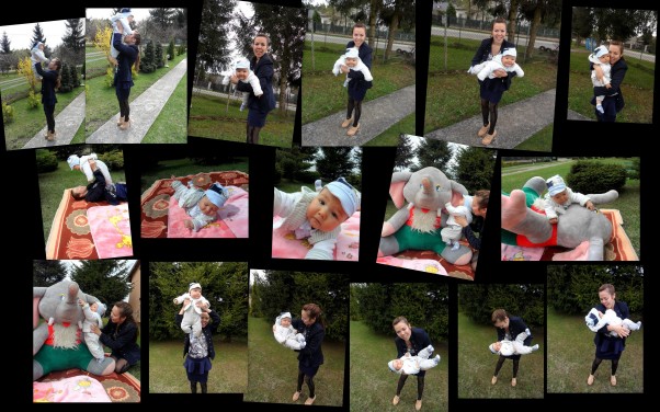 Zdjęcie zgłoszone na konkurs eBobas.pl Wiosenne zabawy na świeżym powietrzu.\nZ mamą, z pluszakiem, sam na kocyku\nLubię się turlać, przekręcać na brzuszek\nLubię gdy mama podrzuca do góry. huśta i buja i połaskocze.