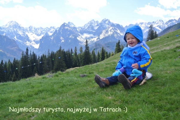 Najmłodszy turysta, najwyżej w Tatrach :&#41; Adrianek, gdy miał 11 m&#45;cy jeszcze nie chodził, ale ...już chodził po górach :&#41;