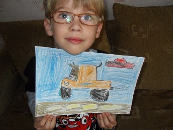 Zdjęcie zgłoszone na konkurs eBobas.pl Autko narysowane przez 5 letniego Danielka,jako list do Mikołaja.