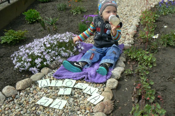 Wiosenny odpoczyne w ogrodzie ;&#45;&#41; Na zdjęciu jest synek Alanek 15 miesięcy, odpoczywa w ogrodzie po wyczerpującym spacerku :&#45;&#41;