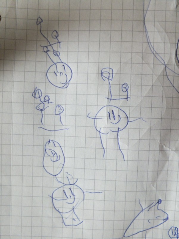 Zdjęcie zgłoszone na konkurs eBobas.pl Rodzinka narysowana przez mojego synka. Ma dopiero 2latka i 4 miesiące, zaskakuje nas bardzo szczegółowymi rysunkami. Obrazek wykonany całkowicie samodzielnie. 