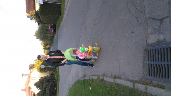 Zdjęcie zgłoszone na konkurs eBobas.pl Najlepiej zwiedzać wiejski świat na rowerku z tatą. Wspaniałe swojskie powietrze! 