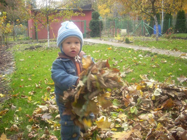 Zdjęcie zgłoszone na konkurs eBobas.pl jesienna,liściasta,kolorowa góra i piękny bukiet listeczków dla mamy...