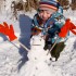 Super zabawa na śniegu i ulepienie bałwanka przez Czarka 