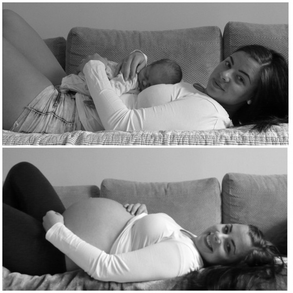Zdjęcie zgłoszone na konkurs eBobas.pl Zdjęcie tuż przed porodem i po porodzie,  dzisiaj jestem najszczęśliwszą mamą 3&#45;tygodniowej Hani czy może być cos piękniejszego?  kochamy ją najbardziej na świecie 