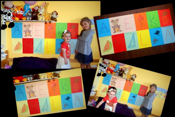 Amelka 5 lat Bo zabawa z malowaniem nie musi kończyć się na ostatniej kresce :&#41;, Amelka stworzyła swój plakat edukacyjny i uczy młodszą siostrę literek ...