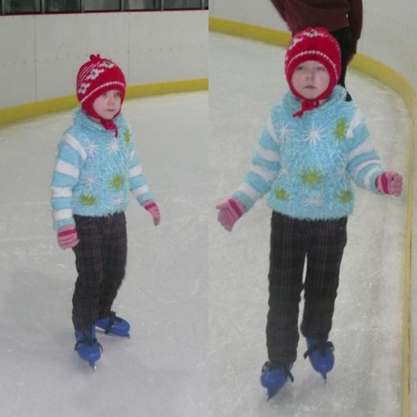 Justynka To był pierwszy raz Justynki na lodowisku i radziła sobie świetnie:&#41;