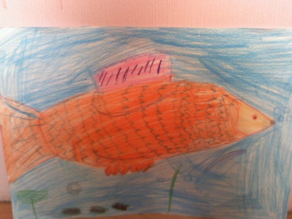 Zdjęcie zgłoszone na konkurs eBobas.pl PAULINA LAT 8 .Narysowała rybę.