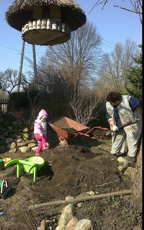 Zdjęcie zgłoszone na konkurs eBobas.pl Majowy weekend spędzony bardzo pracowicie.Zosia dzielnie pomaga Babci w ogrodzie.