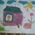 4letnia  Natalka    narysowała    domek    czyli  działkę na   której  spędziła  tego  lata  mnóstwa  czasu     wsród   kwiatków ,  zrywając  i  zajadając  maliny 